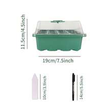 5pcs/Set Seed Sprouting Tray Kit, 60-Cell Seed Germination Tray With Humidity Dome And Base, Reusable Greenhouse Seedling Starter Tray With Gardening Tools And Labels (Green) - 5 Sets - View 2