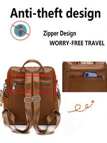 Retro Backpack | Classic Interpretation Of All-Weather Travel Aesthetics, No Drooping Decorations. The Entire Series Features Diamond-Shaped Suede Leather, Arrow-Woven Belt Decoration System, A Set Of Equipment Unlocking Absolute Visual Sovereignty For Daily, Commuting And Short-Distance Travel. The Entire Series Has Standard Adjustable Shoulder Straps. - Multicolor - View 6