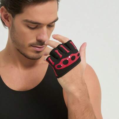 4-Finger Fitness Gloves For Men, Half Finger Professional Anti-Callus Gloves For Pull-Ups, Dumbbell, Barbell, Deadlift, Chin-Ups, Cycling, Weightlifting, Non-Slip Sports Gloves