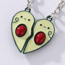 2Pcs/Set Cute Heart Shaped Avocado Best Friends BFF Key Rings For Women Couple Friendship Jewelry Gifts - Avocado Keychain - View 3