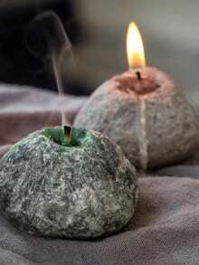 1pc Stone Ice Flower Scented Candle Gift, DIY Silicone Mold - White - View 2