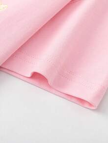 Balabala Young Girl' Short Sleeve T-Shirt, Unisex, Cotton Fabric, Retro Style Summer Top - White Red - View 5