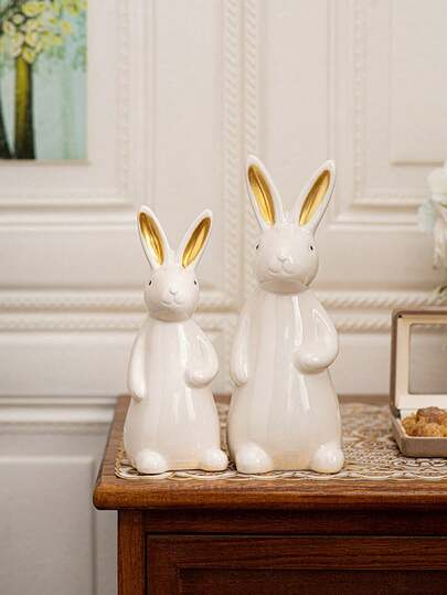 1 peça de coelhinho da Páscoa de cerâmica, uma linda peça de decoração para casa, ideal para a Páscoa, primavera e uso diário. Também pode ser usada como decoração de jardim, presente personalizado, presente de aniversário, decoração de quarto, presente de Páscoa ou presente de Dia dos Namorados para ele.