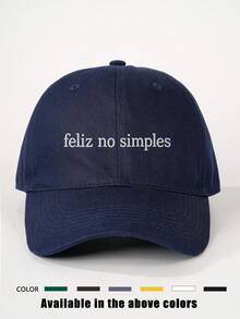 1pc Women's Embroidered "Feliz No Simples" Baseball Cap, Adjustable Sun Protection Casual Hat For Outdoor, Spring/Autumn, Travel, Beach Vacation, Men's Sun Hat, Y2K Style Youth Hat, World Cup - Baseball Cap - View 4