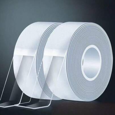 1 Roll High Strength Double-Sided Transparent Tape, Washable & Reusable Nano Double-Sided Tape, No Residue Removable Adhesive, Suitable For Household Cleaning, Thickness 1mm
