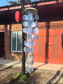 Chuông gió thủ công 28 inch làm từ thủy tinh và vỏ sò, thích hợp trang trí ngoài trời, nhà cửa, bãi biển, chuông gió vỏ sò Capiz cho ngoài trời, sân hiên, nhà hoặc vườn, quà tặng chuông gió cho mẹ, trang trí nhà cửa, trang trí phòng, trang trí tường, quà sinh nhật hoặc tốt nghiệp. - Nhiều màu - Xem 15