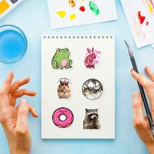 50张粉色贴纸套装 - 可爱考拉、猫咪图案，配以“做不到”等俏皮话，粉色系美学乙烯基贴纸，可用于日记本、笔记本电脑，表达你的心情 - 50件 - 查看 11