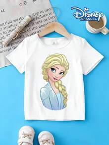 Disney Newborn INS Style Cartoon Pattern Top, Soft Breathable Pure Cotton Short-Sleeve T-Shirt - trắng - Xem 1