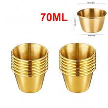 12个装不锈钢蘸酱碗，45毫升迷你可重复使用调味杯，适合家庭和餐厅使用，圣诞礼物 - 彩色 - 查看 18