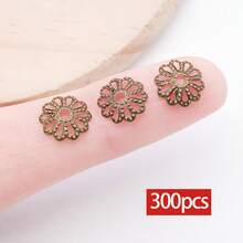 300颗珠帽 花形珠帽 隔珠 合金珠帽 吊坠帽 耳环手链项链首饰DIY工艺品制作 - 彩色 - 查看 15