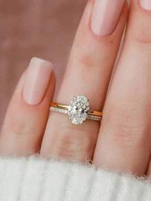 1 Pair Of Fashionable And Exquisite Zirconia Inlaid Couple Rings With Versatile Temperament And High-End Feel. Women's Adjustable Mouth Ring Set Is Gorgeous, Classic, Exquisite, Shiny And Versatile. The Ring Can Be Given As A Gift To Friends Or Lovers - Couple Rings - View 3