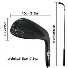 WUDAY Cuña de lob para golf diestro - Diseño de acero inoxidable con centro de gravedad bajo, forma de tiburón, opciones de loft de 52°/56°/60°, mejora la precisión de los golpes, cuña de lob de lanzamiento alto, equipo de golf | Club de golf de moda - Negro - Ver 4