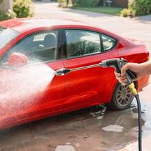 Long Rod Gun, High-Pressure Water Gun, Household Car Washing Tool, Metal Extension Rod, Rubber Handle, Car Washing Water Pipe Joint Set - A - View 6