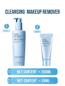 Estée Lauder Take It Away Makeup Remover, 30/200ml, 2-In-1 Water-Oil Balanced Makeup Remover And Cleanser, Gentle Yet Effective, Easily Removes All Makeup (Including Waterproof), Infused With Jojoba Seed Oil And Squalane, Soothes Skin, Suitable For All Skin Types, Best-Selling Refreshing And Mild Cleansing Product. - Estee Lauder Light Blue Cleansing Milk - View 5