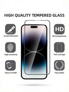 4 piezas Protector de pantalla de vidrio templado 9H+, compatible con iPhone 17, 16 Pro Max, 16, 16 Pro, 16 Plus, 14 Pro Max 6.7, 17, 17 Pro, 17 Pro Max, 17 Air, alta definición, anti-arañazos, tacto sensible, compatible con fundas de teléfono - transparente - Ver 3