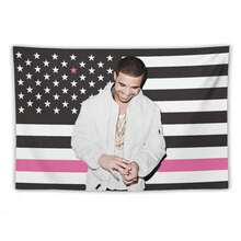 Drake Pink America Flag Pink Wall Tapestry Blanket Funny Poster For College Dorm Decor Room Decoration Gift Merch - 1PC - 查看 9