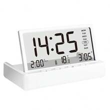 可折叠书桌/床头智能闹钟，带温度和日期显示，适用于卧室和办公室 - 彩色 - 查看 12