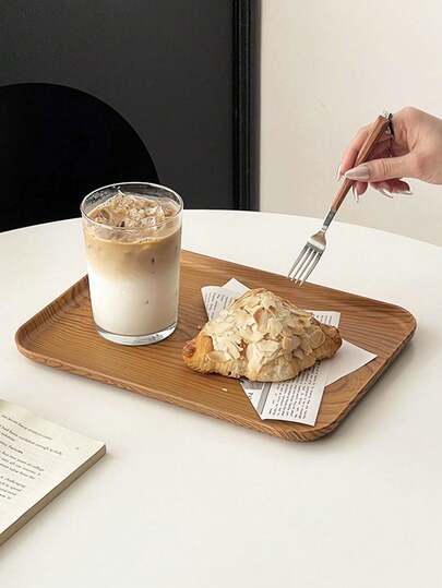 1个实木餐盘，长方形防滑茶/咖啡/小吃盘，家用长方形木盘，复古木盘，食物餐盘，水果盘，点心盘，餐盘，杯子收纳盘，甜点蛋糕盘，香薰托盘，首饰托盘，小物件托盘，家居装饰，家居礼品，可用于盛放蛋糕、甜点、咖啡、零食、食物、水果、巧克力等。