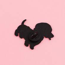 1枚腊肠犬珐琅胸针，独特的情人节礼物，可爱的翻领别针，可别在背包和衣服上 - 彩色 - 查看 8