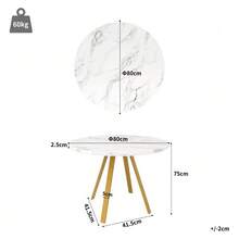 Juegos de mesa y sillas de comedor - blanco+oro - Ver 2