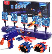 ¡RecomendadoLehoo Castle 5 Diana Nerf, Objetivo Digital Electrónico con Pistola Juguete, Incluye 20 Balas, Muñequeras, Pegatinas, Juguetes Niños, Regalos para Niños¡Top de Temporada - Azul - Ver 6