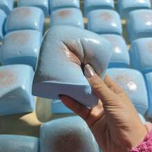 Juguete antiestrés de mousse suave y salado con rebote lento en forma de cuadrado azul Mochi - Multicolor - Ver 3