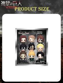 1PC Crunchyroll Officially Licensed AttackonTitan 3D Figural Foam Bag Clip Keyring Mystery Blind Bag Keychain Random One Levi Or Other Characters Cartoon Anime Blind Box For Friends As Birthday Anniversary Gifts - Multicolor - View 3
