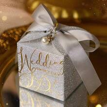 1pc Wedding Candy Box, Unique Elegant Shiny Candy Gift Box With Paper Packaging - Multicolor - View 10