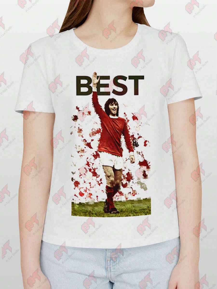 Simply George Best Football Legend Tee - White - View 1