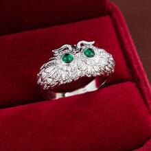 1pc Creative Owl Shaped Design Cubic Zirconia Inlaid Fashion Ring For Women - Multicolor - View 4