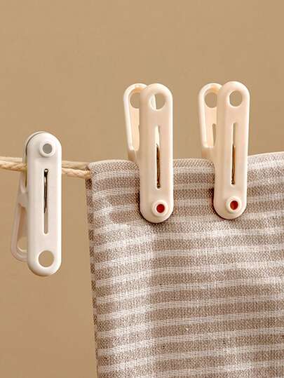 12pcs Seamless Windproof Clips, Plastic Clothespins For Hanging Clothes, Socks, Prevent Fading During Drying