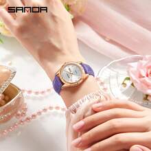 SANDA. Reloj de pulsera exquisito para mujer SANDA, de alta calidad y elegante, hermoso y duradero, preciso y confiable, con diseño de calendario dual, ligero y de moda - 9096 - Ver 5