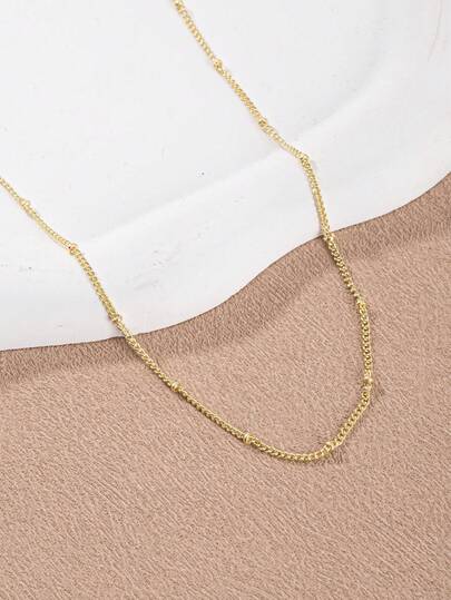1pc Minimalist Fashion Pearl Chain Necklace, Suitable For Women's Daily Wear Or As A Gift For Friends And Family (Warm Reminder: Due To Different Production Batches, There May Be Some Color Differences; Due To Lighting And Shooting Angles, The Actual Product May Have Slight Color Differences From The Pictures.)