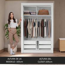 Ropero Closet Madesa Vivare Plus 2 Puertas Color Blanco y Marrón - Blanco y Marrón - Ver 5