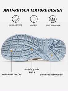 CAMEL CROWN Women's Casual Sandals, Spring And Summer Treading Wave Sports Sandals Non-Slip Shoes Soft Bottom Beach Shoes Hook And Loop Shoes - Milky White-glacier Blue - View 5