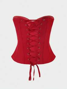 Sexy Fishbone Bustier Top, Suitable For Dates And Parties - Red - View 7