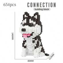 Healing Haikimi Series Puppy Building Blocks, Alaskan & Schnauzer Mini Bricks Set, Perfect Gift Toy For Family And Friends - Multicolor - View 7