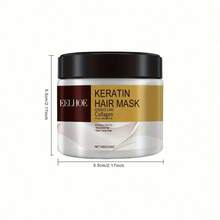 Keratin Nourishing Hair Mask - Improves Damaged Hair, Moisturizes And Nourishes, Increases Hair Elasticity - Suitable For Men And Women - For Adult Use - Hair Care Product - 白色 - 查看 6