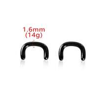2个16G-8G透明黑色玻璃U型鼻环，鼻钉，鼻钉固定器，扩鼻套装，扁平穿刺饰品，舒适低过敏性 - 2103 - 查看 19
