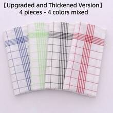1/2/4/8/12 件装洗碗布，4 种颜色可选。格子图案厨房巾。条纹和方格图案厨房巾。蓝色格子。红色格子。黑色格子，适用于厨房和餐厅，厨房用品。 - 彩色 - 查看 27