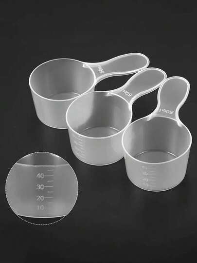 5/3/1pcs Milk Powder Scoop, Laundry Detergent Scoop, Lab Measuring Spoon, Plastic Measuring Spoon Suitable For Cosmetic Powder And Kitchen, High Permeability PP Material Spoon, 30g/2.03oz Measuring Spoon, Marked Spoon, Liquid Plastic Measuring Spoon, Protein Powder Scoop