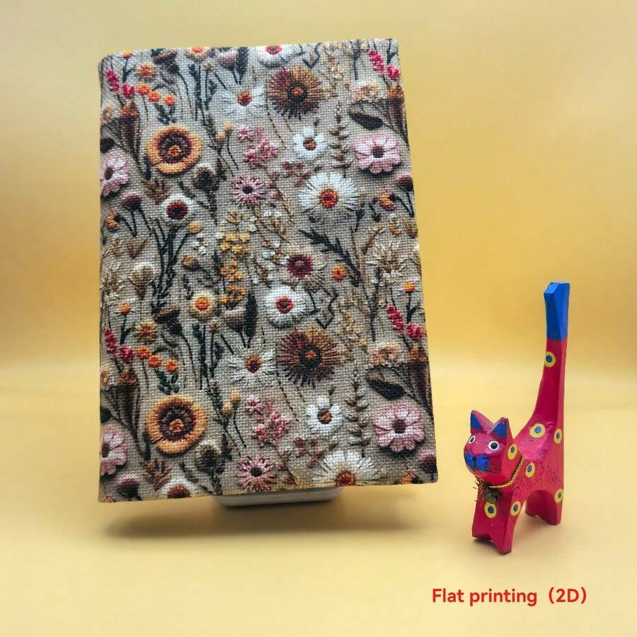1pc Handmade Classic Daisy Fabric Book Cover, Notebook Journal Fabric Book Sleeve, Gift For Book Lovers And Couples - Single Piece - View 1