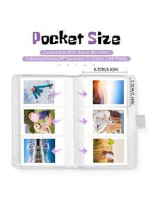 1pc A5 Photo Album Storage Bag, PU Leather Photo Album Organizer With 25pcs Photo Sleeves - Multicolor - View 7