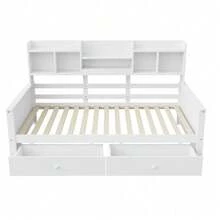 Kids Bed Frames, Headboards & Footboards - White + Wood + 90cm*200cm-1 - View 6