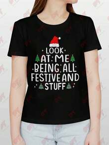 I'm Just Here To Empty My Sack Santa Rude Innuendo T-Shirt - Black - View 1