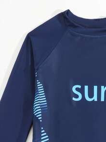 NB VEST Boys' Surf Set - 2-In-1 Shorts! 2025 J3121 - Navy Blue - View 2