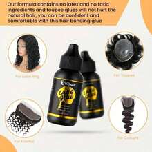 蕾丝假发专用胶水，适用于蕾丝前假发 - 隐形速干无残留蕾丝假发胶水，防水强力粘合 - 38ml - 查看 4