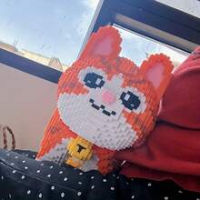 10,770pcs Large Orange Cat Pet Toy Party Decor DIY 3D Puzzle Handmade Cartoon Combination Creative Complex Element Adult Birthday Holiday Gift - Multicolor - View 9