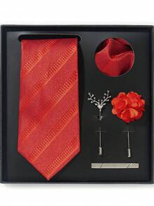 Set de regalo de corbata premium para hombres con 5 piezas, adecuado para regalar en varias ocasiones importantes y para usar en eventos formales, accesorios, festival - colores mezclados - Ver 15