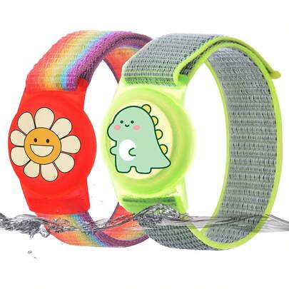 ¡RecomendadoJIEYOUTA 2 Funda para Apple AirTag para niños, Pulsera Protectora para Apple AirTag, con Cierre de  en Nylon Trenzado y Diseños Encantadores de Dibujos Animados, Perfectas para Niños¡Top de Temporada
